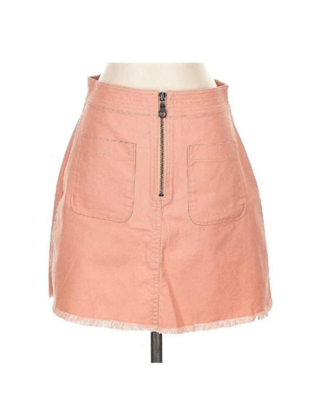 Madewell Peachy Coral Mini Skirt | Frayed Hem | Casual Chic